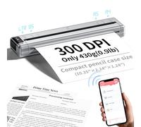 PhoFuta Q302 Portable wireless thermal printer for travelling, supports various sizes, Silver