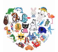 PHOGARY 27 PCS Animal Patches for Kids Clothing, Iron On Patch/Sew On Embroidered Patch Badge for Jackets Jeans Bag Shoes T-Shirt Hat (Sewing kit Included)