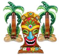 PHOGARY 2pcs Big Palm Tree Balloons and 1pcs Tiki Balloon Tropical Decor