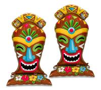 PHOGARY 2pcs Tiki Balloons, Standing Inflatable Foil Balloon Hawaiian Decor