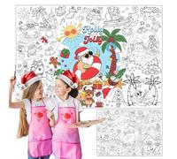 PHOGARY Christmas Coloring Table Cloths for Kids, 80x110cm Holly Jolly Colouring Paper Tablecloth, Giant DIY Colouring Sheets Tablecloth Kids Xmas Gift Christmas Decor