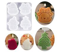 PHOGARY Christmas Silicone Epoxy Resin Moulds - Santa Claus, Elk, Snowman, Christmas Tree Candle Moulds for DIY Craft, Winter Home Decoration