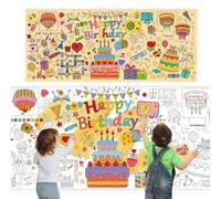 PHOGARY Colouring Table Cloths for Kids, Birthday Giant Colouring Poster, Creative Jumbo Paper Coloring Sheet, DIY Crafts Birthday Gift Doodle Art, Drawing Activity for Parties Classroom 30" x 72"