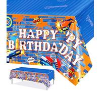 PHOGARY Dart Battle Tablecloths, 2 PCS Plastic Dart War Table Cloth Shooting Target Party Table Cover, Disposable Toy Gun Tablecloths, Gunfight Game Theme Birthday Party Decorations for Boy