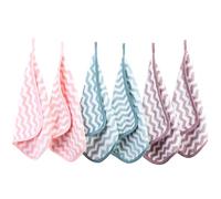 PHOGARY Flannel Face Cloth Pack 6, Reusable Microfibre Face Cloth, Makeup Remover Cloth Cleansing Cloths for Face, Microfibre Soft Facecloths Flannels Cleanser Towel - Washable (8 x 8in, Stripe)