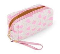 PHOGARY Large Pencil Case for Girls, Makeup Bag Heart Pattern Sequin Bag