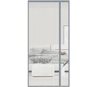 PHOGARY Magnetic Fly Screen for Doors, Durable Fiberglass Fly Door Screen Mesh 80x200cm, Reversible Left Right Side Opening, Anti Mosquito Mesh with Powerful Magnets & Full Frame Magic Tape, Grey