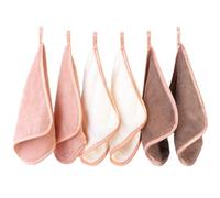 PHOGARY Microfibre Face Cloth, Reusable Makeup Remover Cloth Cleansing Cloths for Face, Microfibre Soft Facecloths Makeup Cleanser Towel, Flannel Face Cloth Pack 6- Washable (8 x 8in, Brown)