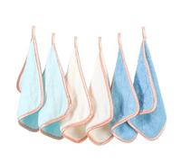PHOGARY Microfibre Face Cloth, Reusable Makeup Remover Cloth Cleansing Cloths for Face, Microfibre Soft Facecloths Makeup Cleanser Towel, Flannel Face Cloth Pack 6- Washable (8 x 8in, Blue)