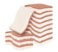 PHOGARY Natural Kitchen Sponges, Eco-Friendly Dish Sponge, Biodegradable Eco Compostable Kitchen Sponge, Scratch-Free, Dual Action Sponges in Natural Cellulose and Sisal, Pack of 12 (White)