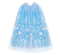 PHOGARY Princess Cape Blue Princess Cloak Hooded Cape, Princess Fancy Dress Sparkling Snowflake Cape Carnival Birthday Party Cosplay for Girls(75 cm)
