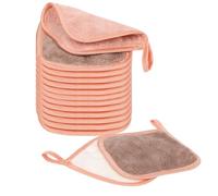 PHOGARY Reusable Makeup Remover Cloths, 12 Pack Microfiber Facial Cleansing Cloths, Mini Make Up Remover Pads Face Cloths Washable, Facial Travel Cosmetic Erase for Sensitive Skin (5 x 5in, Brown)