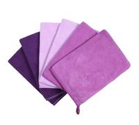 PHOGARY Washcloth Small Towels Set 6 Pack Wash Cloth for Face Body, 21×15cm Microfibre Lightweight Absorbent Soft Face Wash Mitts, Purple Small Mitt Guest Hand Towel