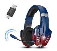 PHOINIKAS Wireless Gaming Headset for PS5, PS4, PC, 2.4GHz Wireless Over Ear Gaming Headphones with Noise Canceling Mic, 7.1 Stereo Sound, 40+Hr Battery Gamer Headset for Switch, Laptop, Mac -Dazzle