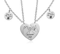 Pholidof Friendship Necklace for 2,Couple Gifts for Him and Her Sets Heart Pendant Necklace for Teens Women Men Best Friend Necklace Set 2 BFF Charm Valentine's Day Birthday Anniversary for Lover