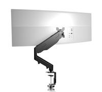 Pholiten Single Monitor Arm Gas Spring for Most 13-27 inch Screens, Single Monitor Arm Desk Mount Gas Lift with Tilt Swivel Rotation, C-clamp/Grommet Install Options