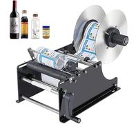 PHOLK Manual Round Bottle Labeling Machine, Adjustable Semi-Automatic Label Applicator, Self-Adhesive Labeling Machine, 30pcs/min for Width 10-110mm Length