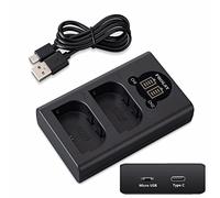 PHOLSY LP-E6NH LP-E6N LP-E6 Battery Charger LED Display Camera Battery Charger Compatible with Canon LC-E6 LC-E6E Charger Compatible with Canon R7 R6 R5 R 5D-IV/III/II 5DS 6D 6D-II 7D 7D-II 90D 80D