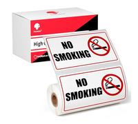 Phomemo 100x50mm Wide Thermal Labels for M421 Label Printer - Extra-Large Red/Black Stickers for No-Smoking Warning, Logistics & Product Promotion Label (140 Labels/Roll)