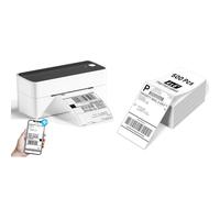 Phomemo 241BT Bluetooth Thermal Label Printer & 500 Sheets White Fanfold Thermal Shipping Labels