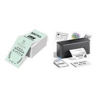 Phomemo 241BT Thermal Label Printer & 500 Sheets4 x 6 Inch (100 x 150mm) Green Fanfold Thermal Shipping Labels, Shipping Label Printer 4x6, No Ink, Compatible with Android, IOS ＆ PC