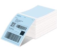 Phomemo 4x6 (100×150mm) Blue Fanfold Thermal Shipping Labels, Self-Adhesive Direct Thermal, Compatible with Phomemo Label Printer, Royal Mail, DPD, Amazon, Shopify, Etsy, UPS, FedEx, 500 Sheets
