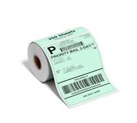 Phomemo 4x6 (100 x 150mm) Green Roll Direct Thermal Shipping Labels, Self-Adhesive, Compatible with Phomemo Label Printer, Royal Mail, DPD, Amazon, Shopify, Etsy, UPS, FedEx, 250 Sheets Per Roll