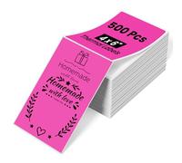 Phomemo 4x6 (100 x 150mm) Rose Fanfold Thermal Shipping Labels, Self-Adhesive Direct Thermal, Compatible with Phomemo Label Printer, Royal Mail, DPD, Amazon, Shopify, Etsy, UPS, FedEx, 500 Sheets