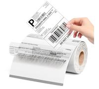 Phomemo 4x6 (100 x 150mm) Transparent Roll Direct Thermal Shipping Labels, Self-Adhesive, Compatible with Phomemo Label Printer, Royal Mail, DPD, Amazon, Shopify, Etsy, UPS, FedEx, 100 Sheets Per Roll