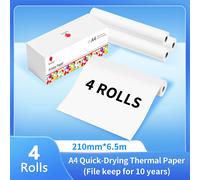 Phomemo 50/80/110mm A4/Letter Thermal Printer Paper Quick-dry Continuous Paper Suitab for M832/M833/M834/M835 Portable Printer