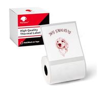 Phomemo 50mm Round Thermal Labels for M421 Label Printer - Compact Red/Black Stickers for Barcodes, Pricing & Organizing (140 Labels/Roll)