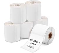 Phomemo 6 Rolls Labels for M110/M220/M108, 50×80mm(1.97" x 3.15"), 540 PCS