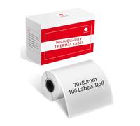 Phomemo 70x80mm Transparent Thermal Labels Printer Paper, Multifunctional Transparent Label for DIY Design, QR Code, Name Tags Compatible with Phomemo M220 M250 M221 M421 Label Printer,100Labels/Roll