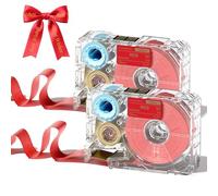 Phomemo A30 P15 Exclusive Ribbon Tapes,Red Satin Ribbon Gold Font,2 Packs
