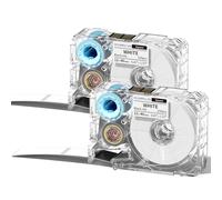 Phomemo A30 P15 Label Maker Tapes, Black on White Pre-Cut Tape Sticker, Self-Adhesive Standard Label Tape, Strong Adhesion Indoor/Outdoor Use, 12mmx40mm (0.47 x 1.57 Inch) 150 Labels/Roll, 2 Rolls