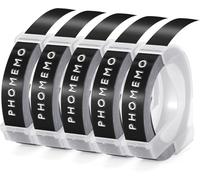 Phomemo Authentic Black Embossing Tape 9mm x 3m, Plastic 3D Self-Adhesive