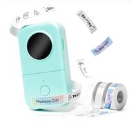 Phomemo D30 Label Maker Bluetooth Label Printer With 3 Rolls of Label Paper, Wireless Thermal Label maker For Home, Office, School, For Android & IOS Smart Devices - Green