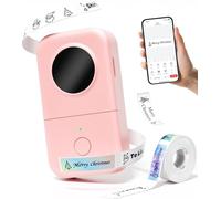Phomemo D30 Label Maker Machine with Tape, Portable Bluetooth Label Maker Thermal Handheld Label Printer, Inkless Sticker Printer for Home Office Kitchen, Compatible With Smartphones & Tablets, Pink