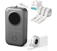 Phomemo D30 Label Maker with Tape, Mini Bluetooth Label Maker for Home, office, kitchen, School, With 3 rolls Transparent Label (14×40mm) and 1 roll White Label (12×40mm)
