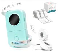 Phomemo D30 Label Maker with Tape, Mini Bluetooth Label Maker for Home, office, kitchen, School, With 3 rolls Transparent Label (14×40mm) and3 roll Label Gift box set