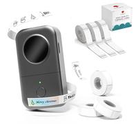 Phomemo D30 Label Maker with Tape, Mini Bluetooth Label Maker for Home, office, kitchen, School, With 3 rolls Transparent Label (14×40mm) and3 roll Label Gift box set