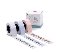 Phomemo D30 Labels, Q31 Label Maker Tape, Black on Lavender, White, Pink Sticker Thermal Paper Self-Adhesive Label Tape, 15mm x 6m (1/2" x2361/8) Continuous Paper, 3 Rolls