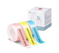 Phomemo D30 Lables, Q31 Label Maker Tape, Black on Pink, Blue, Yellow Sticker Thermal Paper Self-Adhesive Label Tape, 14 x 50mm (1/2" x 17/8") 130 Tapes/Roll, 390-Pcs