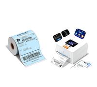 Phomemo D420D 4x6 Bluetooth Thermal Label Printer & 250 Sheets Blue Roll Direct Thermal Shipping Labels, Shipping Label Printer with Touchable Screen Compatible with Royal Mail, DPD, Hermes, Amazon