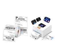Phomemo D420D 4x6 Bluetooth Thermal Label Printer & 250Pcs Direct Thermal Paper,Shipping Label Printer with Touchable Screen with Built-in Label Holder, Thermal Printers for Small Business