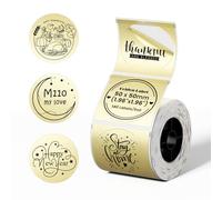 Phomemo Golden Circular Sticker Label Compatible with Phomemo M110 M220 M221 M108 M150 M250 M260 Label Printer, for Printing Logos, Price, Name, Address, 1.96''(50mm,) 140 Labels, 1 Roll