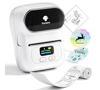 Phomemo Label Maker M110 Mini Bluetooth Barcode Label Printer, Small Portable Thermal Label Maker Machine for Clothing, Supermarket, Retail, Business, Compatible with Phone and Tablet, White