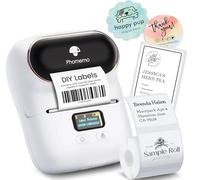 Phomemo Label Maker, Portable Wireless Thermal Label Printer, Bluetooth Label Maker Machine for iOS And Android Phone, Barcode Printer for Clothing, Jewellery, Retail, Home, with 1 Roll 40x30mm Label