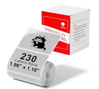 Phomemo Label Paper, Multifunctional Self-Adhesive Thermal Label 50x30mm Transparent Labels for M120/M110/M200/M220/M250/M421 Label Printer, 230 Labels/Roll