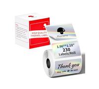 Phomemo Labels Holographic Silver Thermal Labels for M120 M220 M110 M421 M250 Label Printer, Multifunctional Square Self-Adhesive 50x30mm Holographic Sticker for DIY, Barcode, Name, Price, Address